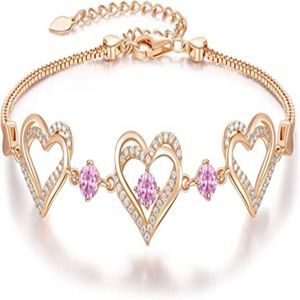 CDE Forever Love Heart 925 Sterling Silver with Birthstone Zirconia,  Bracelet